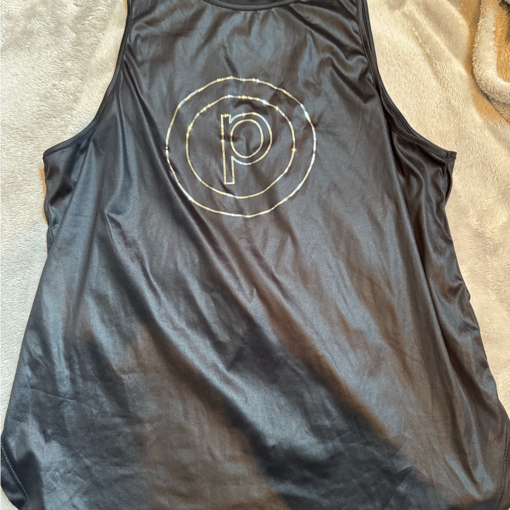 Pure Barre Black Sleeveless Top with Silver Logo